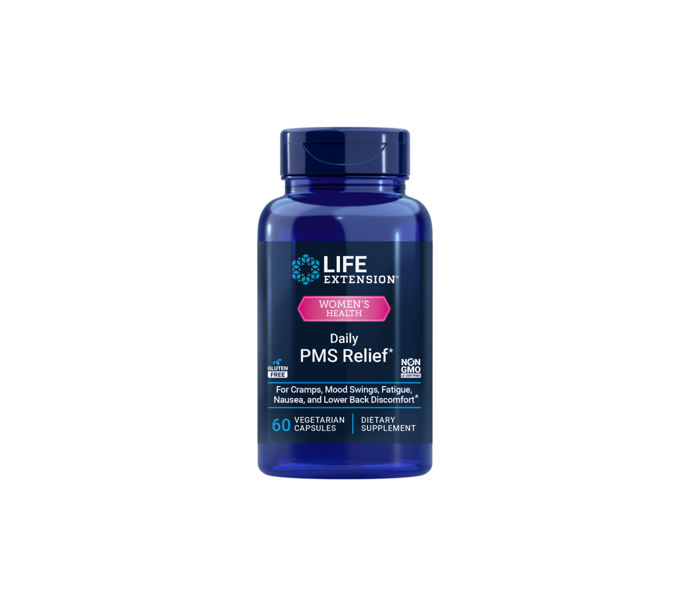 Life Extension Daily PMS Relief, Podpora při PMS, 60 kapslí
