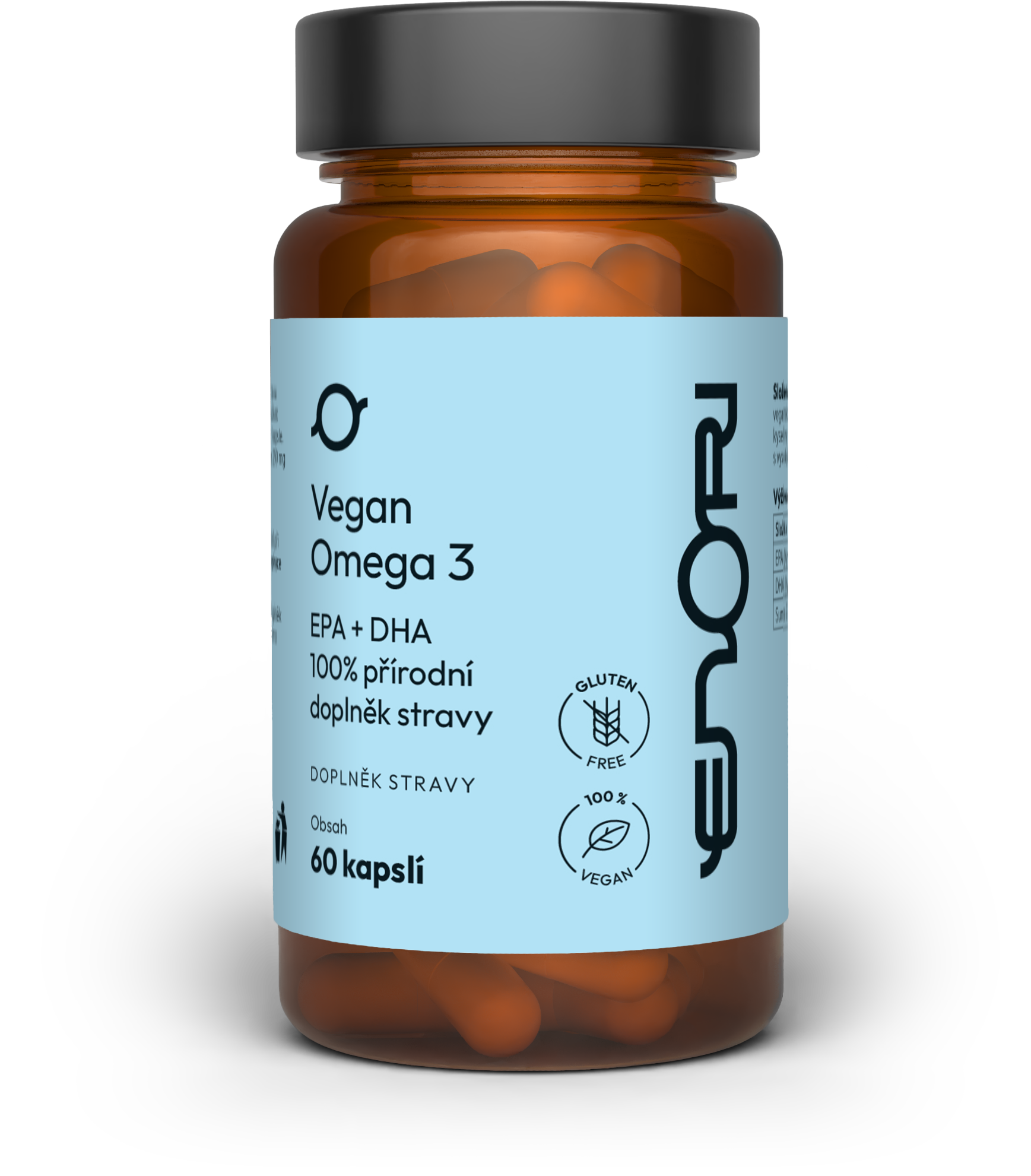 Enori Vegan Omega 3, EPA + DHA, 60 kapslí