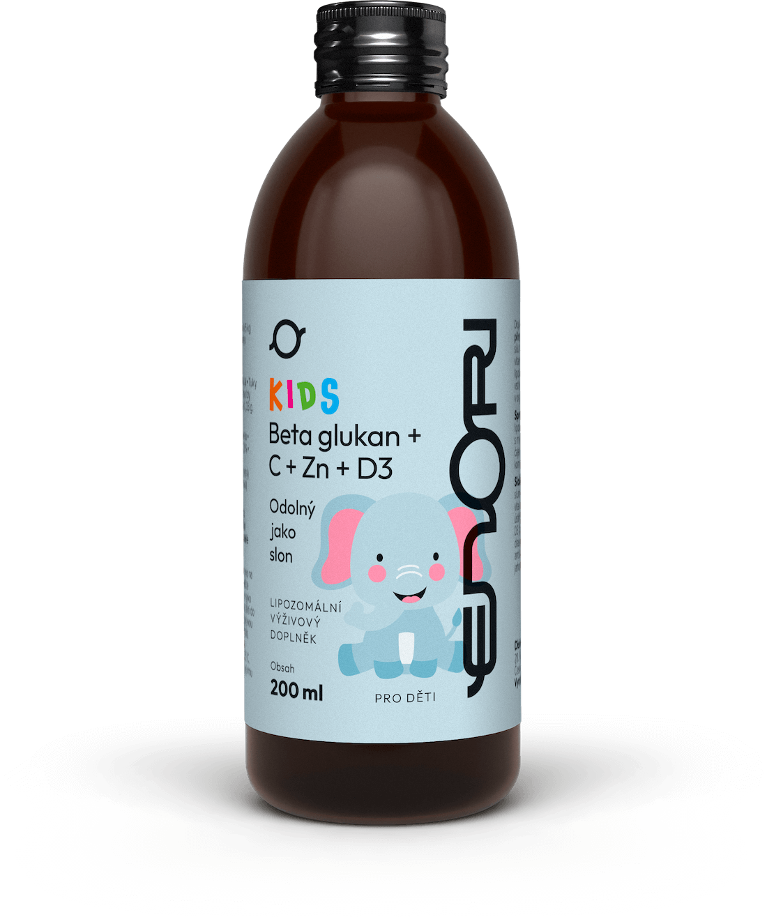 E-shop Enori lipozomálny Betaglukán+C+Zn+D3 pre deti, 200 ml