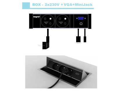 Magnat BOX 021-  2x 230V+VGA+MiniJack 3,5mm