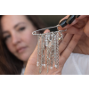 Elegantní brož Cascade – chirurgická ocel, zirkon & hematit
