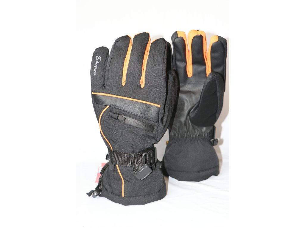 Lyžařské rukavice pánské HX001 Barva: černo-oranžová, Velikost: XXL