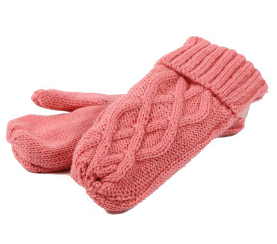 Dětské pletené palcové rukavice C033 Barva: Růžová