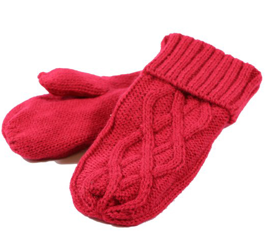 Dětské pletené palcové rukavice C033 Barva: Červená