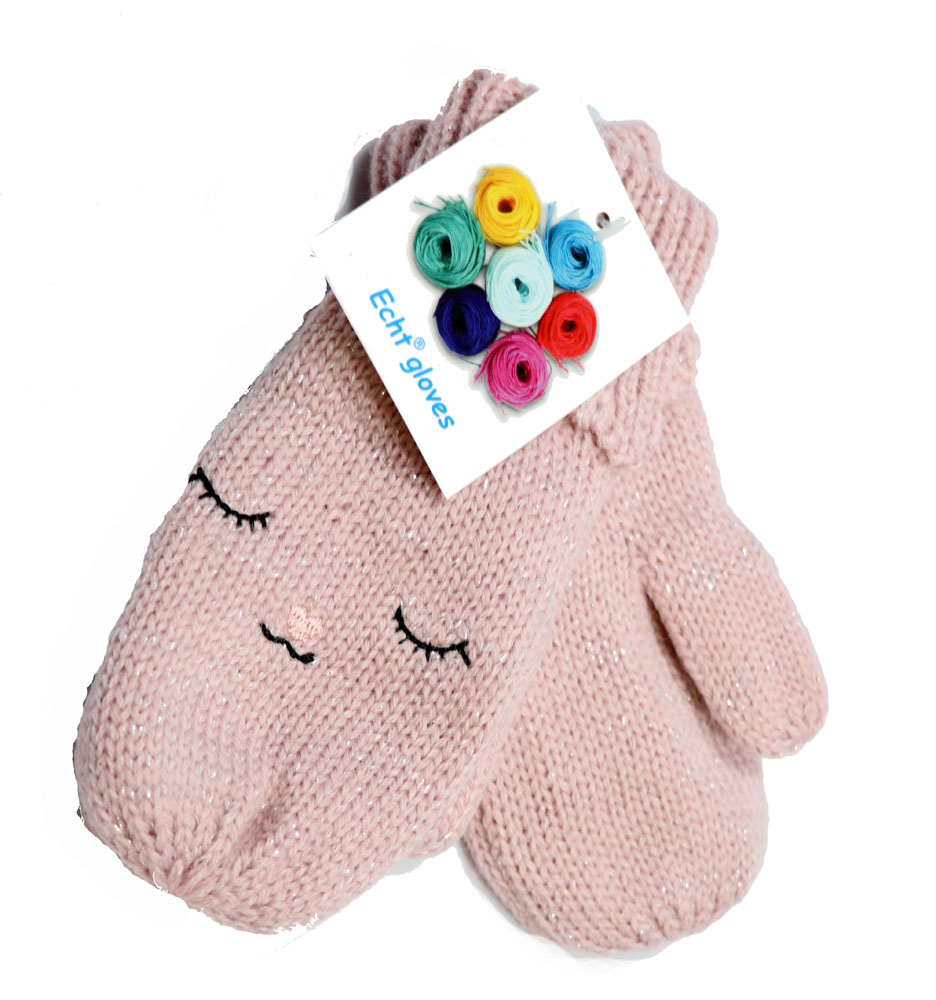 Dětské pletené palcové rukavice C034 Barva: Světle růžová