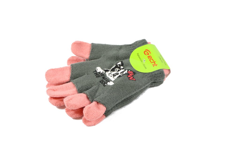 Dětské pletené prstové rukavice G1-S s motivem pejsek
