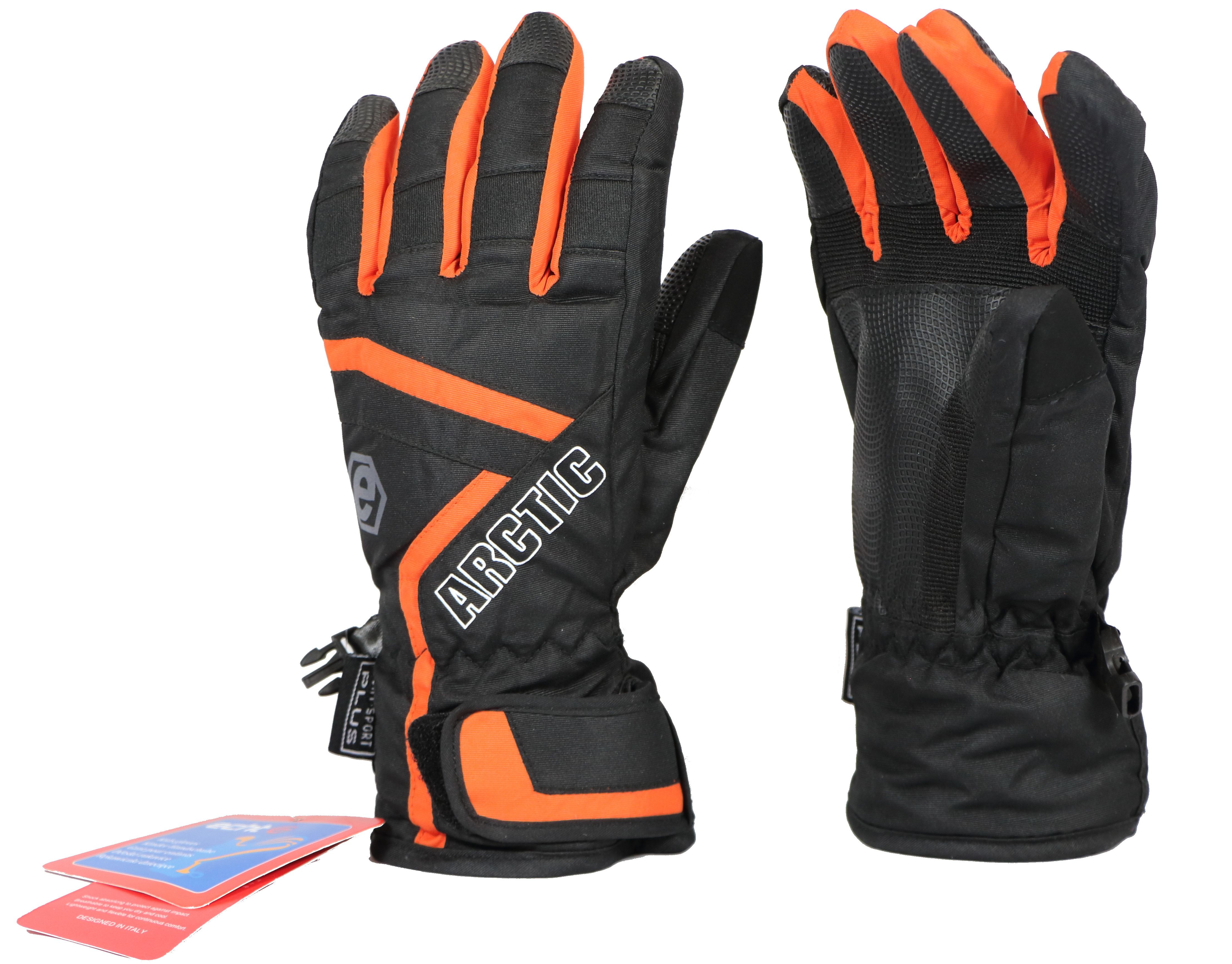 Dětské lyžařské rukavice C061-1 Barva: oranžovo-černá, Velikost: S
