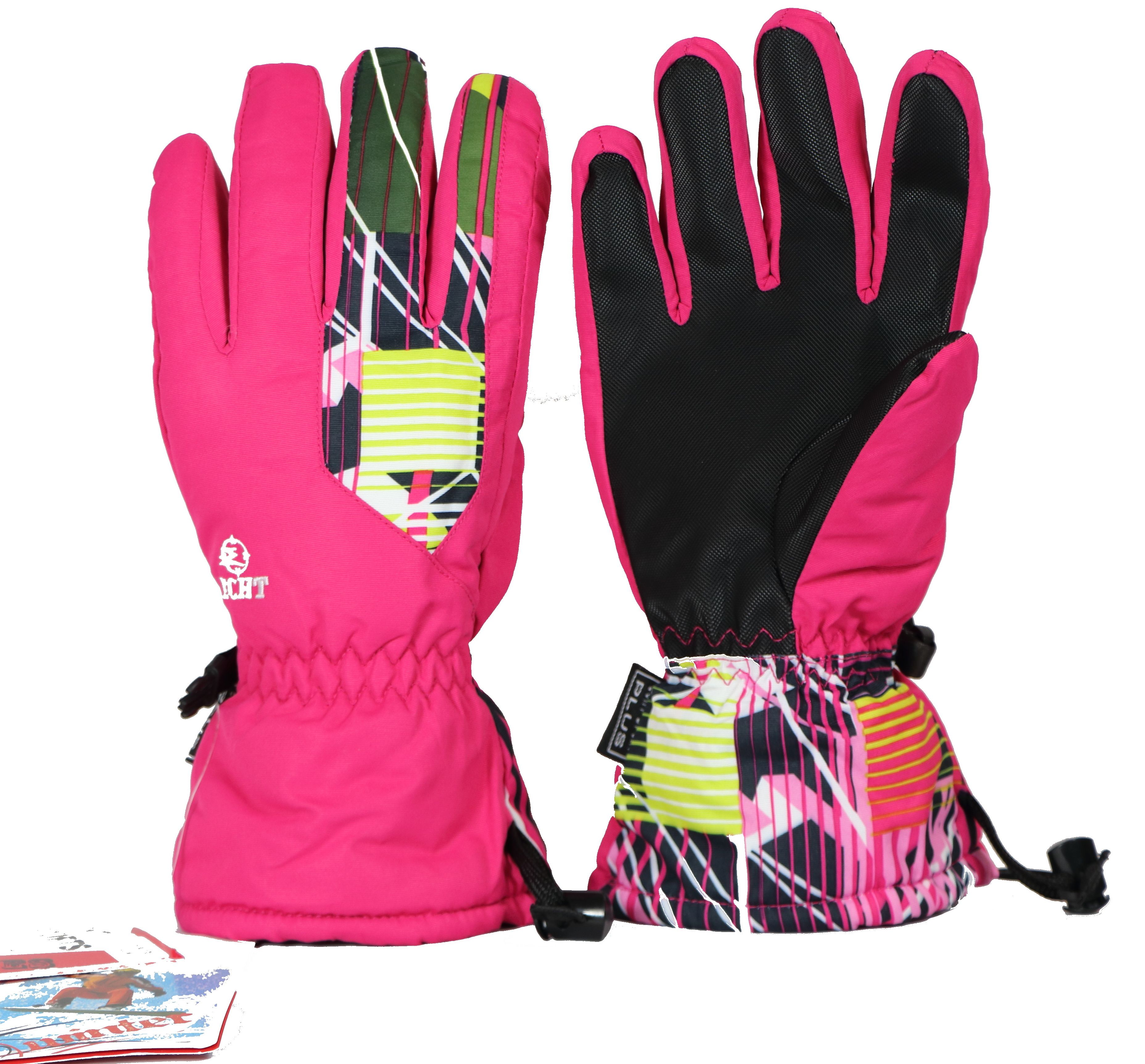 Dámské lyžařské prstové rukavice HX035 růžová Velikost: XL