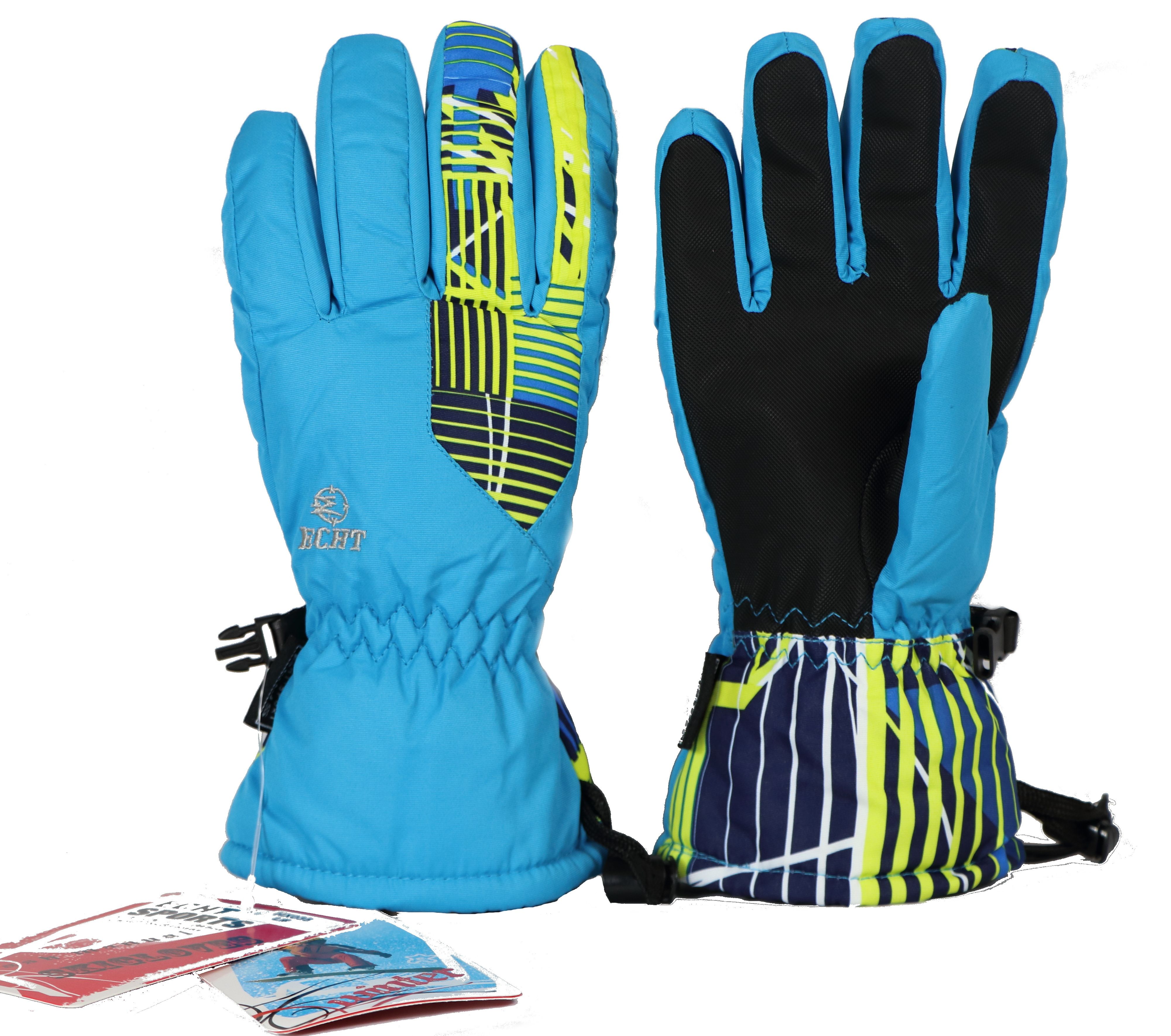 Dámské lyžařské prstové rukavice HX035 tyrkysové Velikost: XL