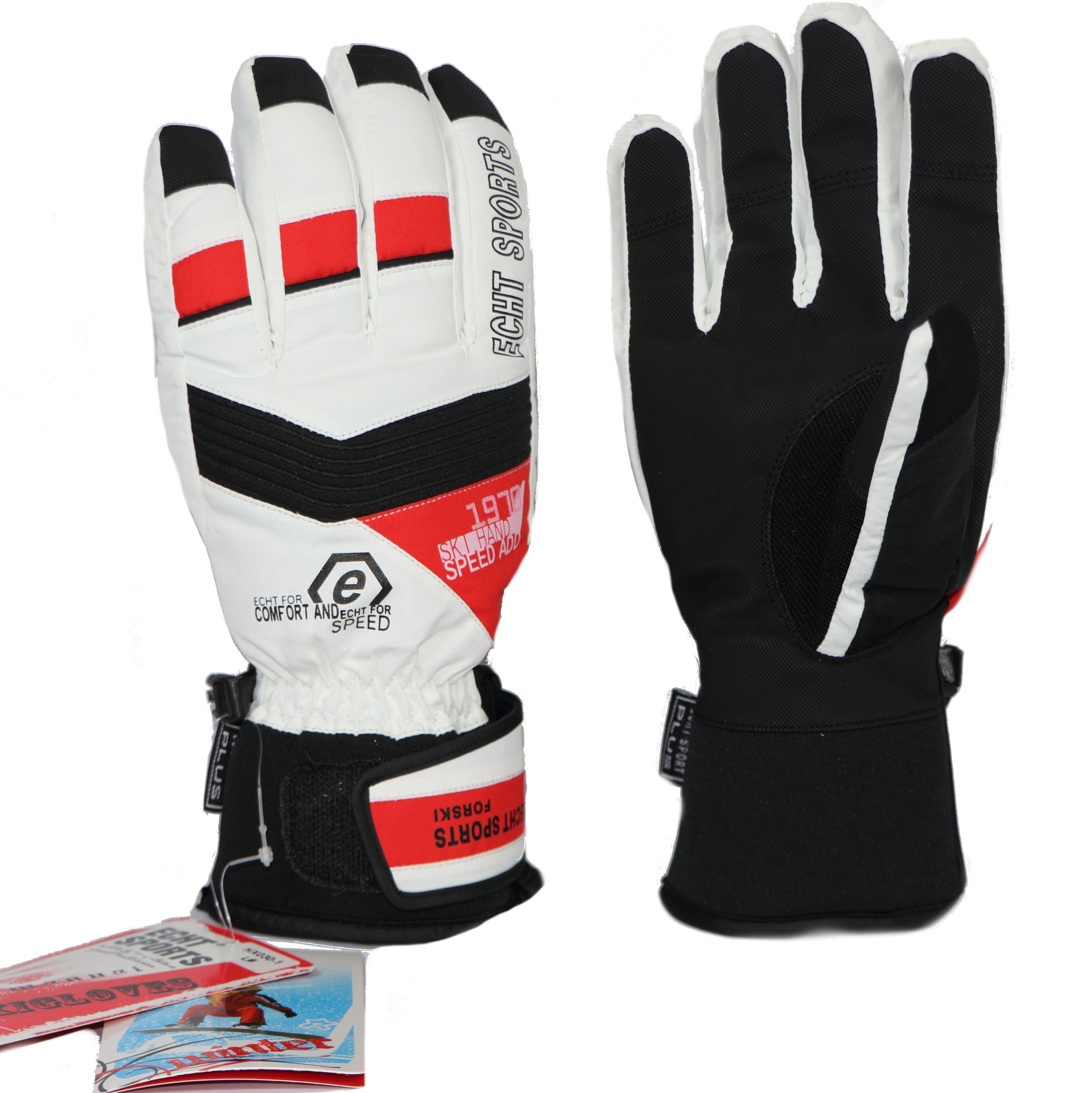 Pánské lyžařské rukavice HX030-1 bílé Barva: Bílá, Velikost: XL