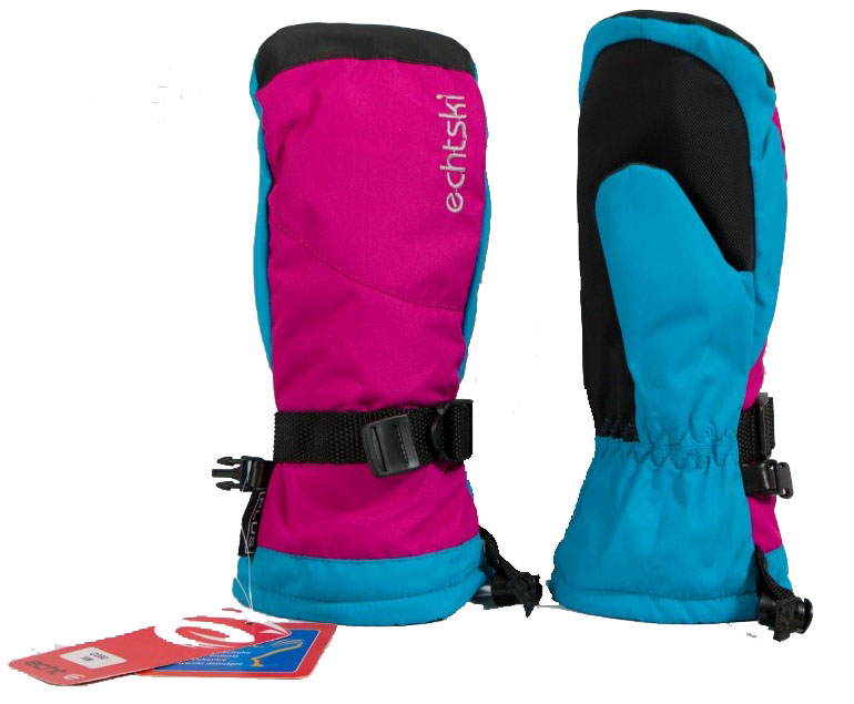 Dětské lyžařské palčáky C080 růžovo-modrá Barva: růžovo-modrá, Velikost: M