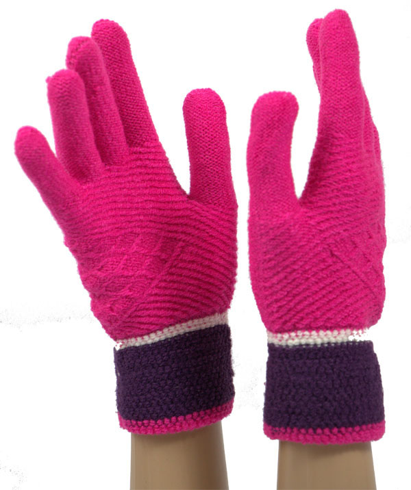 Dámské pletené rukavice JKB-120 Barva: Růžová
