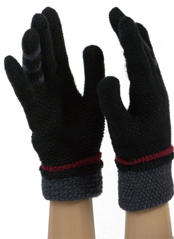 Dámské dotykové pletené rukavice JKB122 Barva: Černa