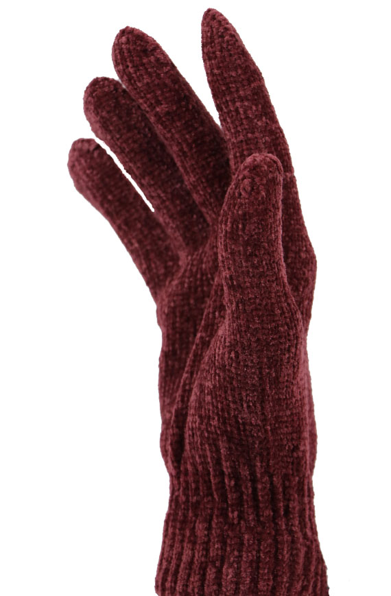 Dámské pletené rukavice MSB003 vínová Barva: vínová
