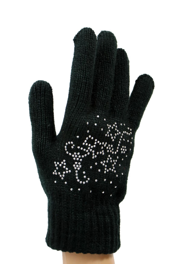 Dámské dotykové pletené rukavice MSB004 černá Barva: Černa
