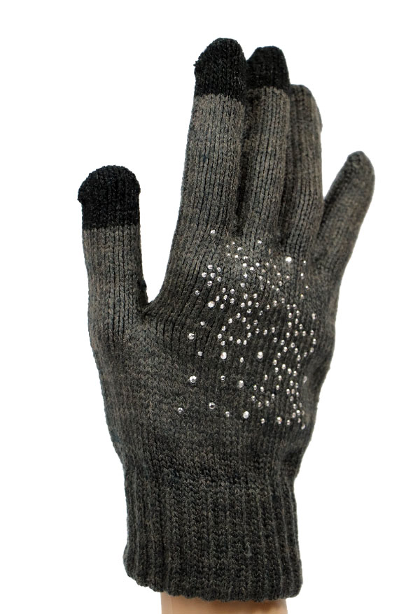 Dámské dotykové pletené rukavice MSB004 šedá Barva: šedá