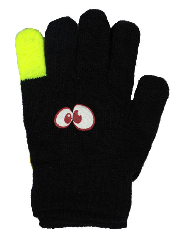 Dětské pletené prstové rukavice MS007 černo-žlutá Barva: černo-žlutá