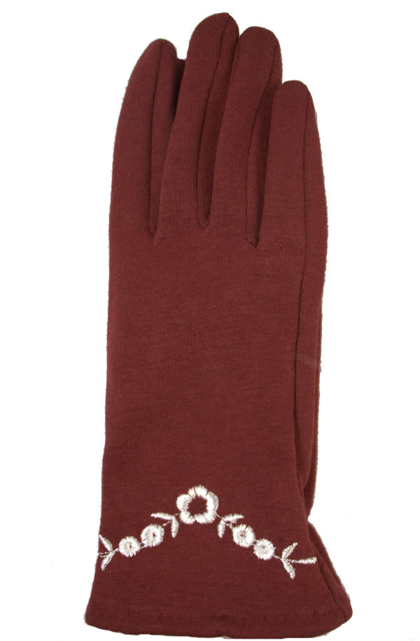 Dámské textilní rukavice BD20 Barva: vínová, Velikost: XL