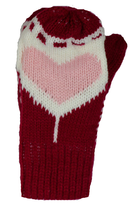 Dětské pletené palcové rukavice C020 Barva: Červená