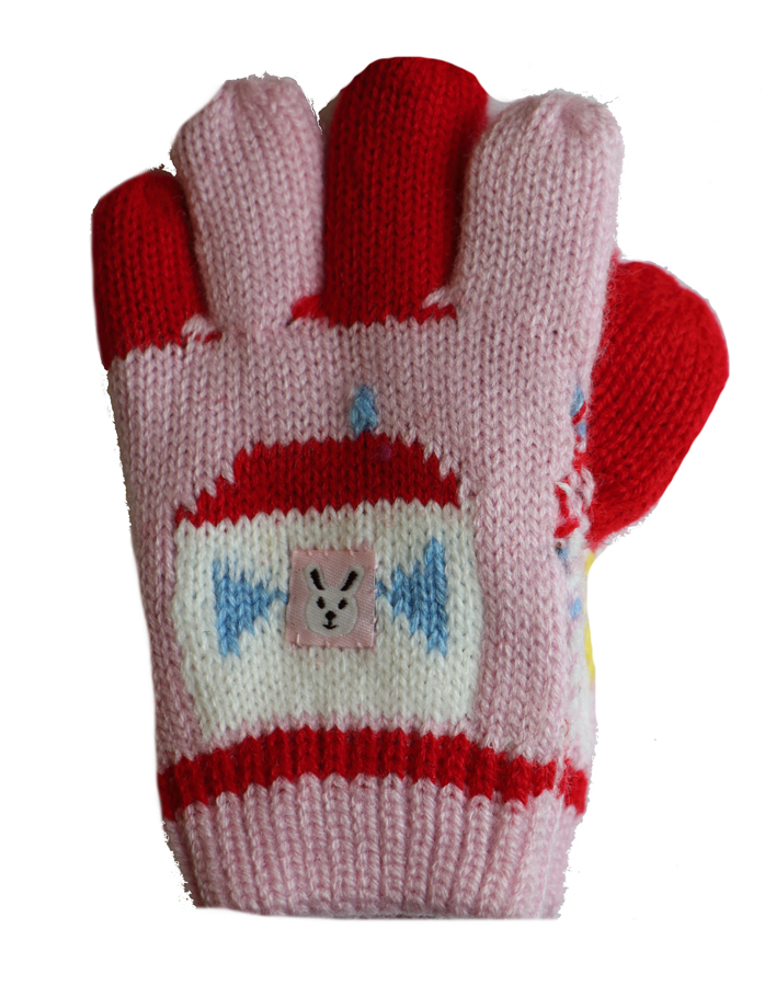 Dětské pletené prstové rukavice C028 Barva: Světle růžová