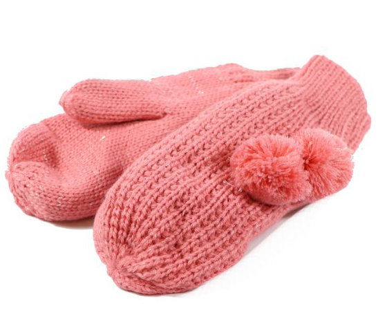 Dětské pletené palcové rukavice C035 růžová Barva: Růžová