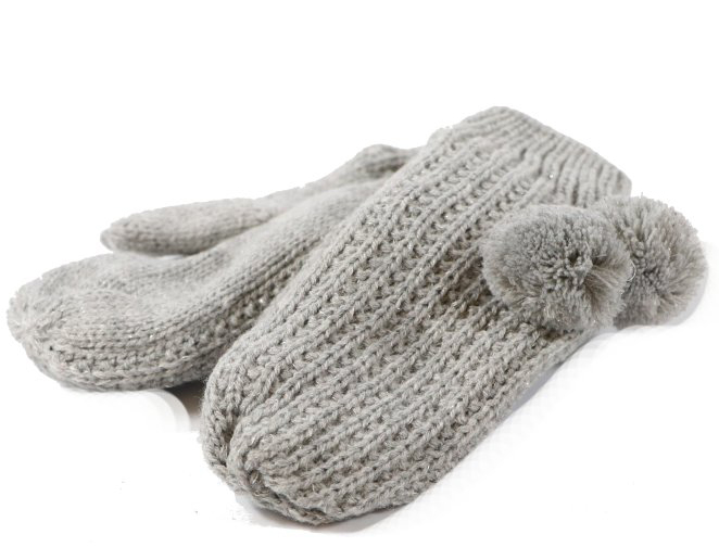 Dětské pletené palcové rukavice C035 šedá Barva: šedá