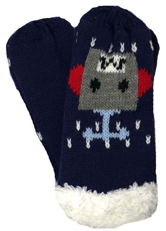Dětské pletené palcové rukavice C036 modrá Barva: Modrá
