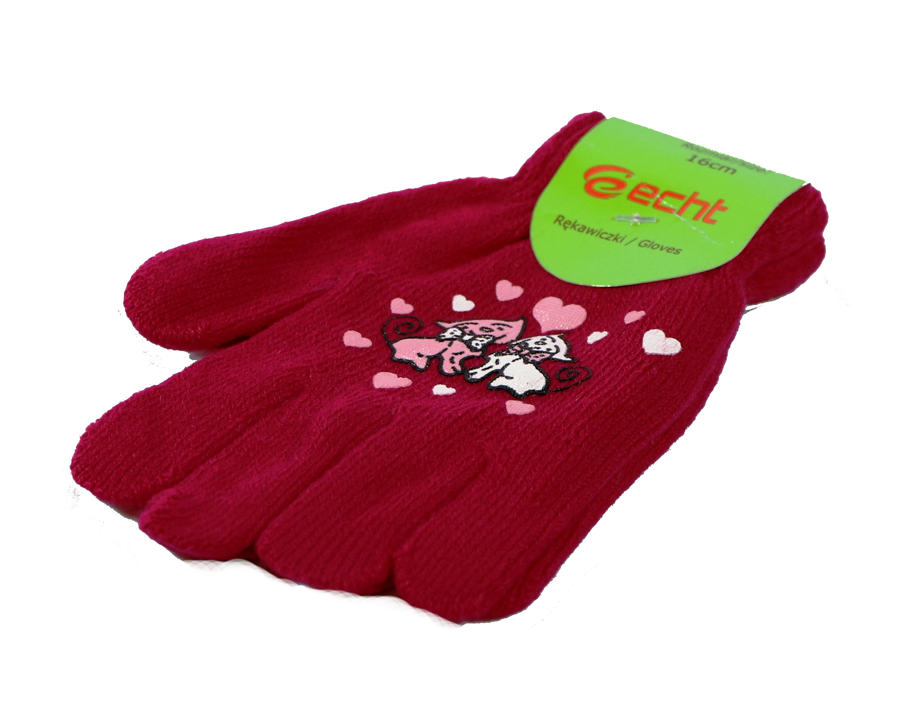 Dětské pletené prstové rukavice G-S červená