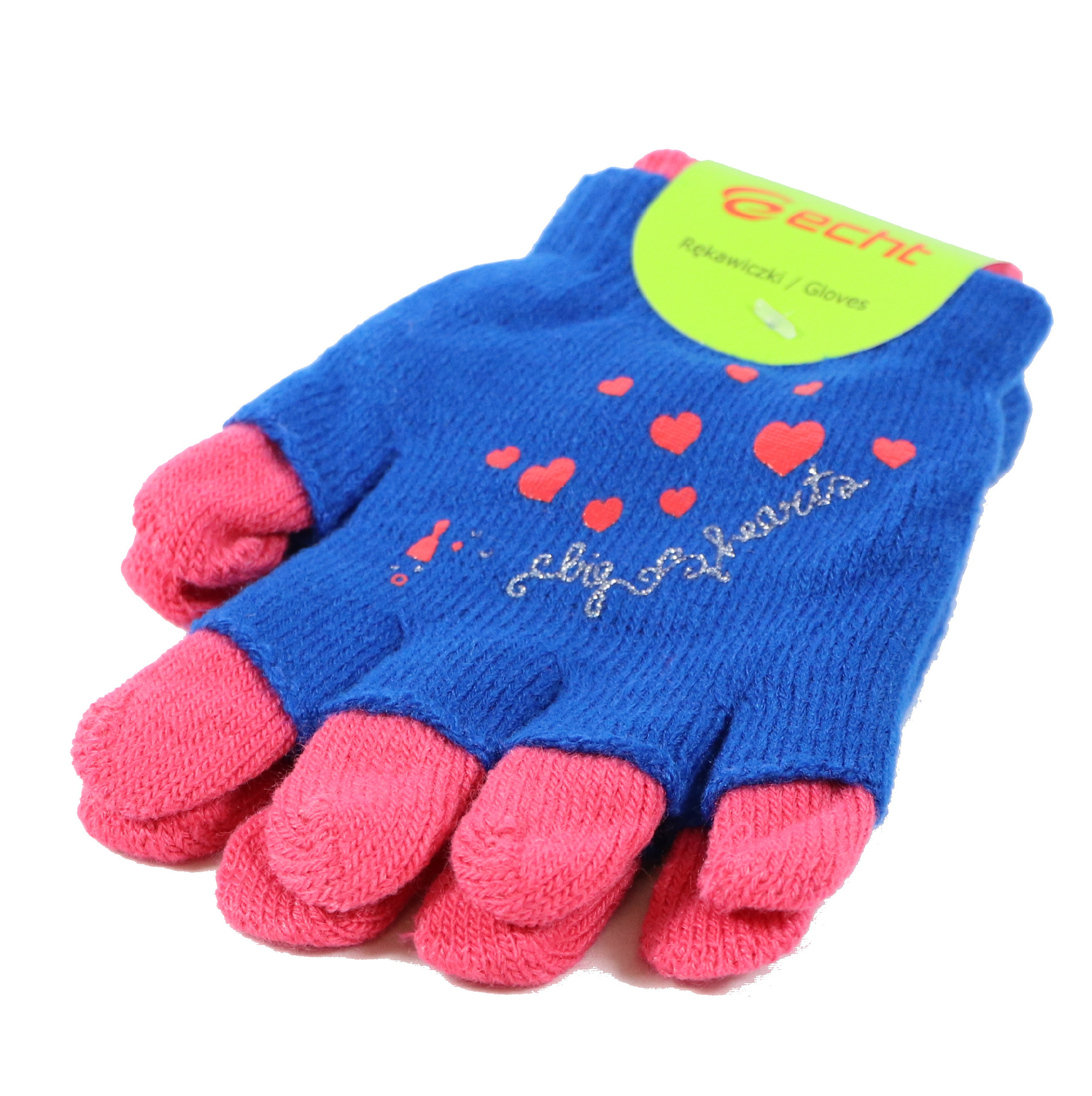 Dětské pletené prstové rukavice G1-S modré