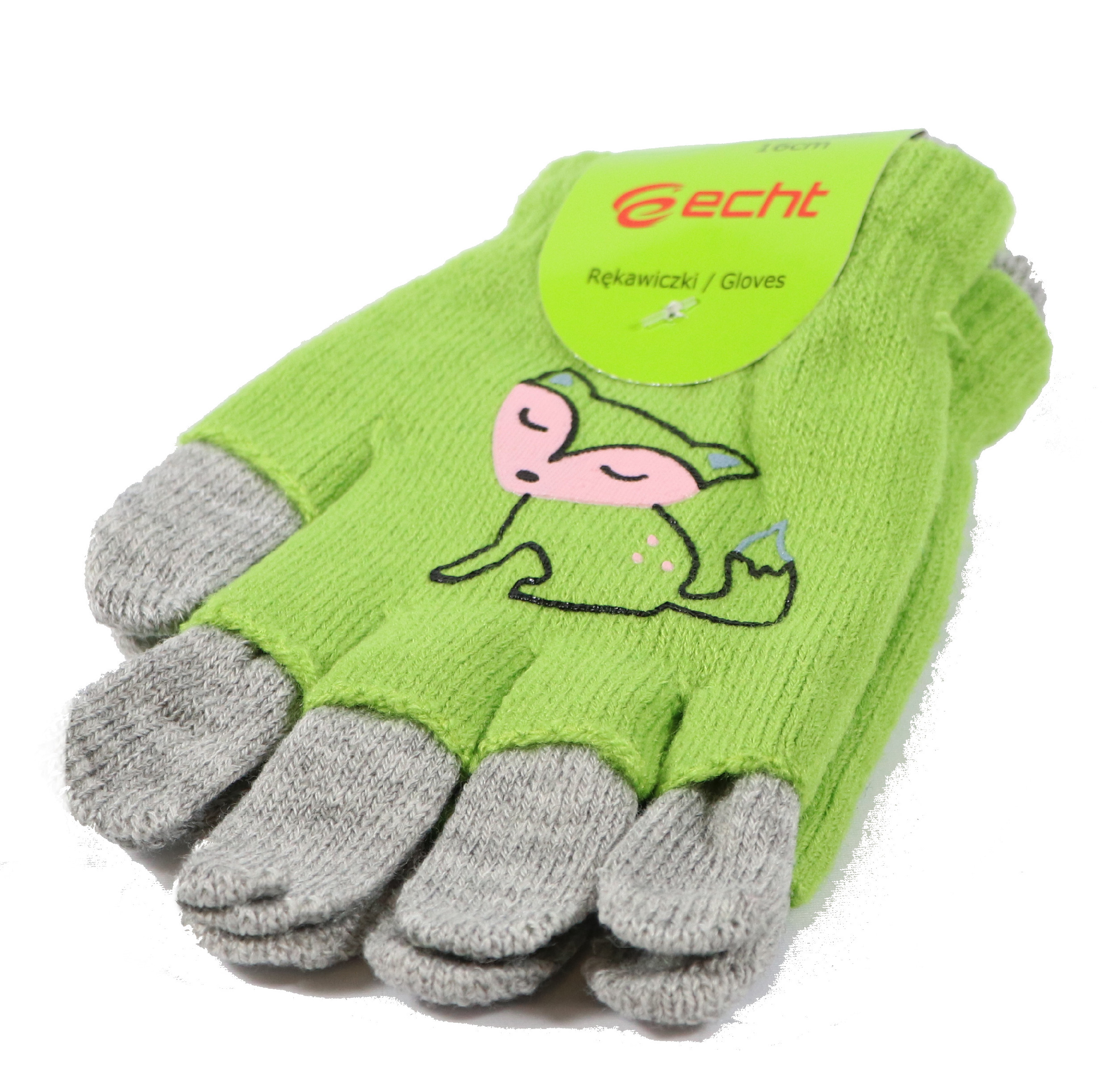 Dětské pletené prstové rukavice G1-S zelené