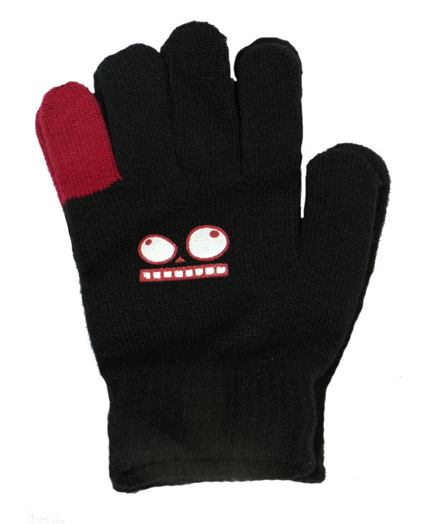 Dětské pletené prstové rukavice MS007 černo-červená Barva: černo-červená