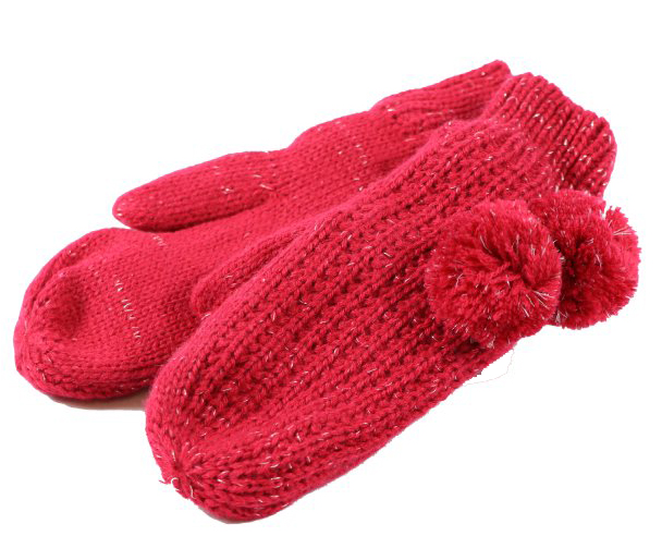 Dětské pletené palcové rukavice C035 červená Barva: Červená, Velikost: 42