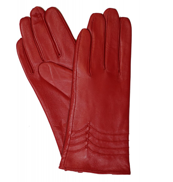 Dámské kožené rukavice B005 Barva: Červená, Velikost: L