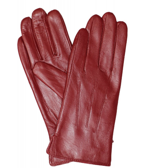 Dámské kožené rukavice B006 Barva: vínová, Velikost: L