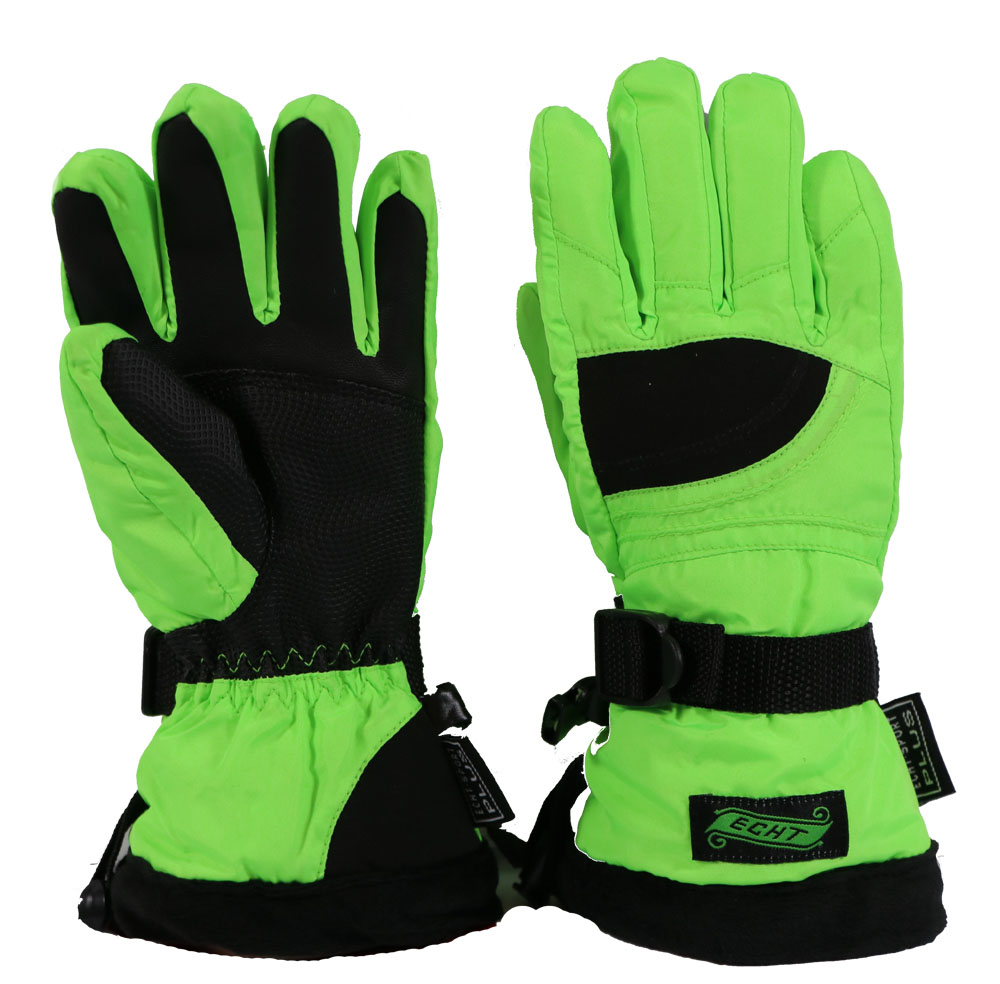 Dětské lyžařské rukavice C060 Barva: Zelená, Velikost: M