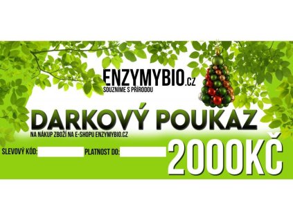 Dárkový poukaz v hodnotě 2000 Kč