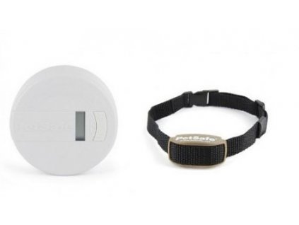 Vysílací stanice a prijímací obojek pro elektronický neviditelný ohradník Pawz Away Mini Pet Barrier
