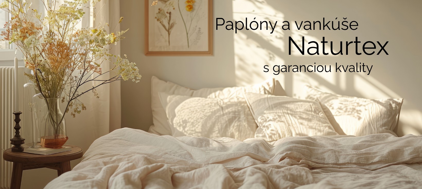 Naturtex - manželsá postel s paplónmi a vankúšmi