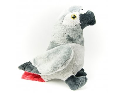 Plyšový papoušek ŽAKO šedý 18 cm