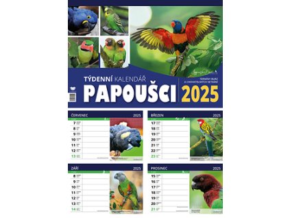 stolni kalendar papousci 2025