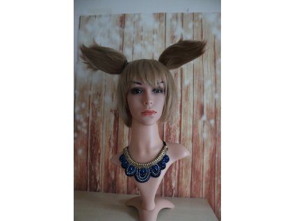 Krátká blond cosplay paruka s ušima