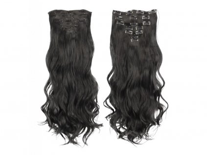 Clip in příčesek - tmavý hnědý - kudrnatý