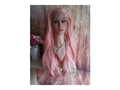 Amanda - lace front dlouhá růžová paruka