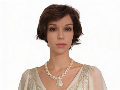 Sindy - krátká hnědá paruka s ofinou