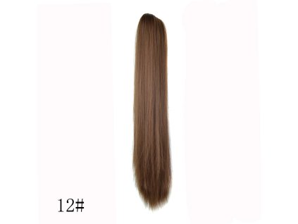 Příčeskový cop na štipci - hnědý M12