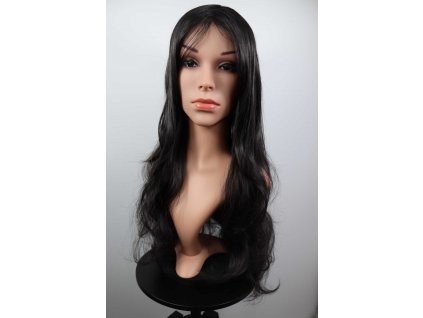 Izabel - dlouhá černá vlnitá paruka