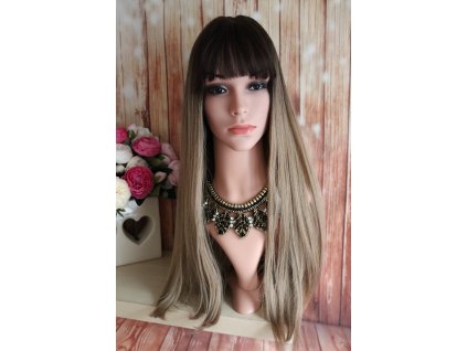 Elisa - dlouhá ombre hnědá blond paruka