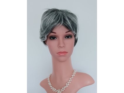 Dallas - krátká černá šedá paruka