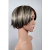Elisabeth - krátká tmavá hnědá paruka s melírem