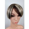 Elisabeth - krátká tmavá hnědá paruka s melírem